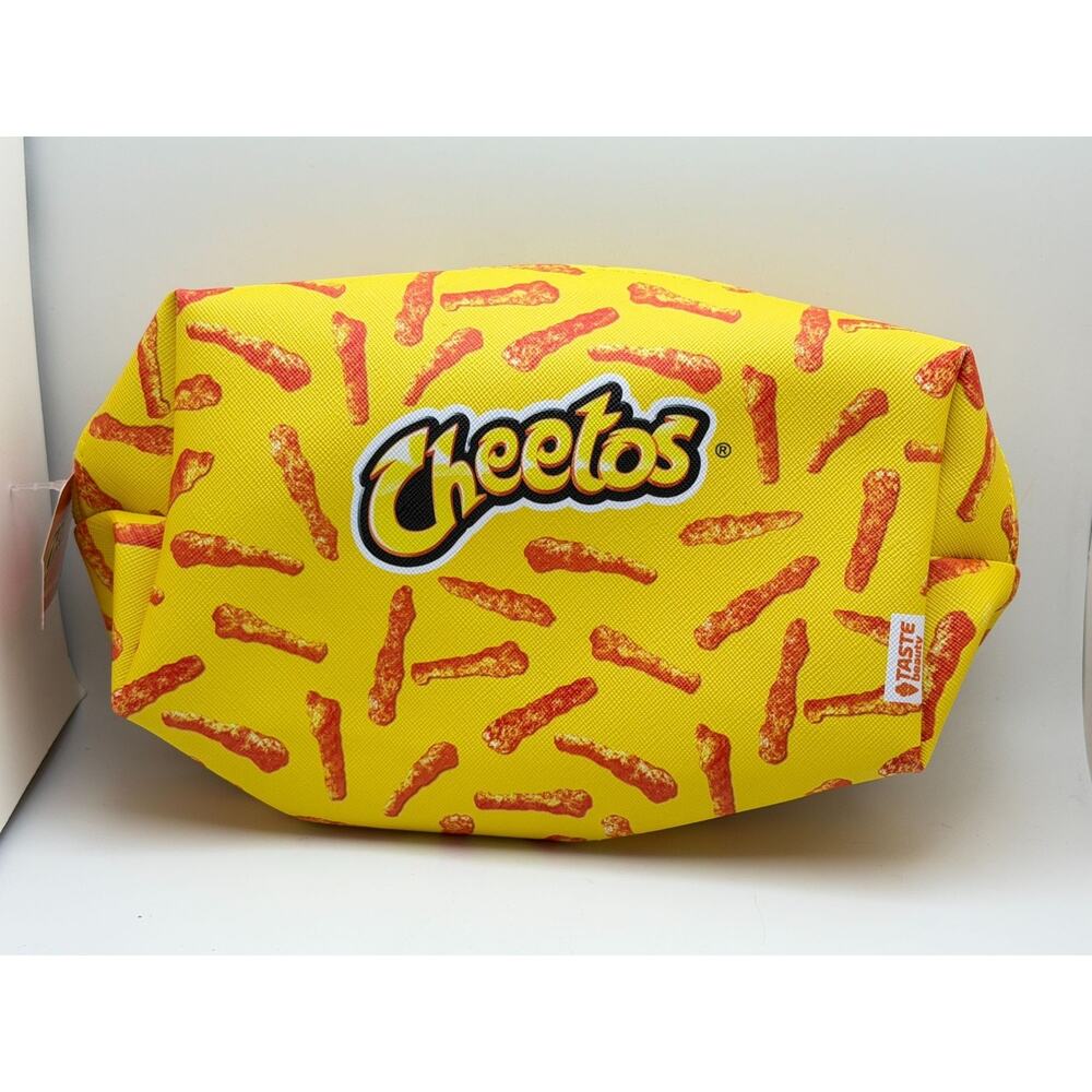 Cheetos-Themed Yellow Zippered Pouch With Snack Print Design